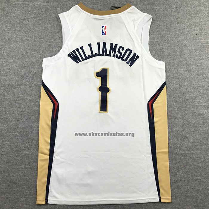 Camiseta New Orleans Pelicans Zion Williamson NO 1 Association 2020-21 Blanco